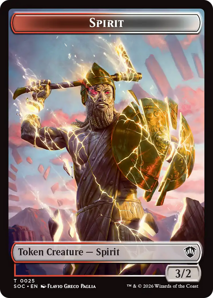 Spirit (0025) // Copy Double-Sided Token [Secrets of Strixhaven Commander Tokens] | Clutch Gaming
