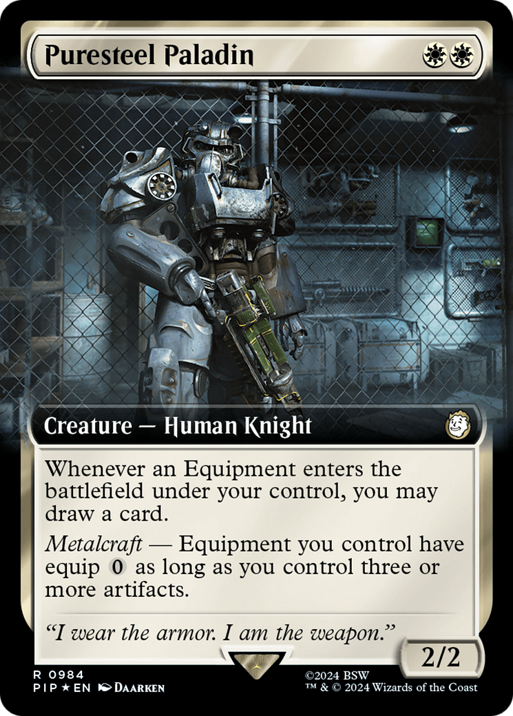 Puresteel Paladin (Extended Art) (Surge Foil) [Fallout] | Clutch Gaming