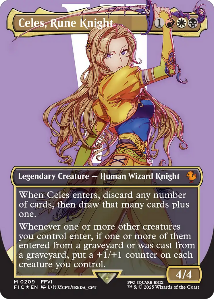 Celes, Rune Knight (Borderless) (Surge Foil) [FINAL FANTASY Commander] | Clutch Gaming