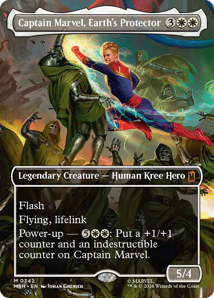 Captain Marvel, Earth's Protector (Borderless) (0342) [Marvel Super Heroes] | Clutch Gaming