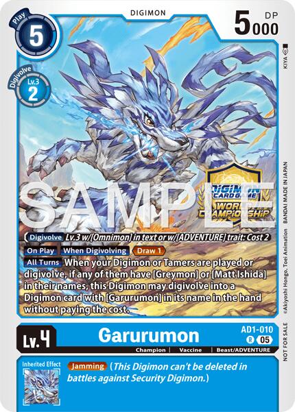 Garurumon [AD1-010] (World Championship 26–27 Regionals Season 2) [Advanced Booster Digimon Generation] | Clutch Gaming