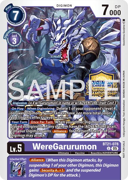 WereGarurumon [BT21-078] (World Championship 26–27 Regionals Season 2) [World Convergence] | Clutch Gaming