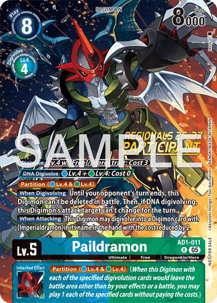 Paildramon [AD1-011] - AD1-011 (Regionals 26-27 Season 2 Participant) [Advanced Booster Digimon Generation] | Clutch Gaming