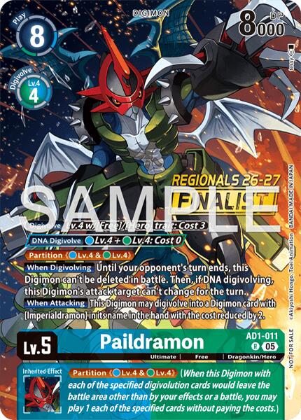 Paildramon [AD1-011] - AD1-011 (Regionals 26-27 Season 2 Finalist) [Advanced Booster Digimon Generation] | Clutch Gaming