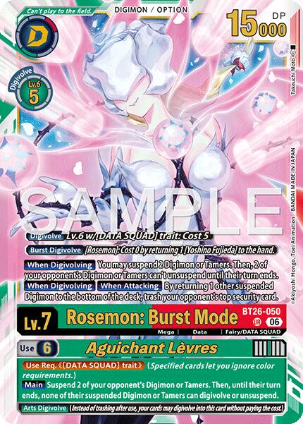 Rosemon: Burst Mode // Aguichant Levres [SP] [BT26-050] [Timeless Bonds] | Clutch Gaming