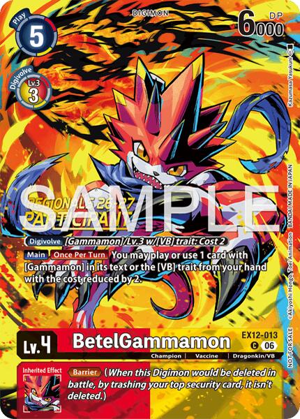 BetelGammamon [EX12-013] (Regionals 26-27 Season 2 Participant) [Digital World Shambala] | Clutch Gaming
