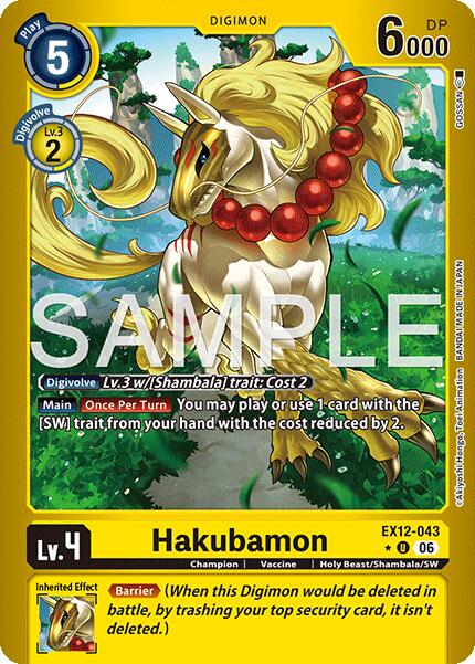 Hakubamon [EX12-043] (Limited Foil) [Digital World Shambala] | Clutch Gaming
