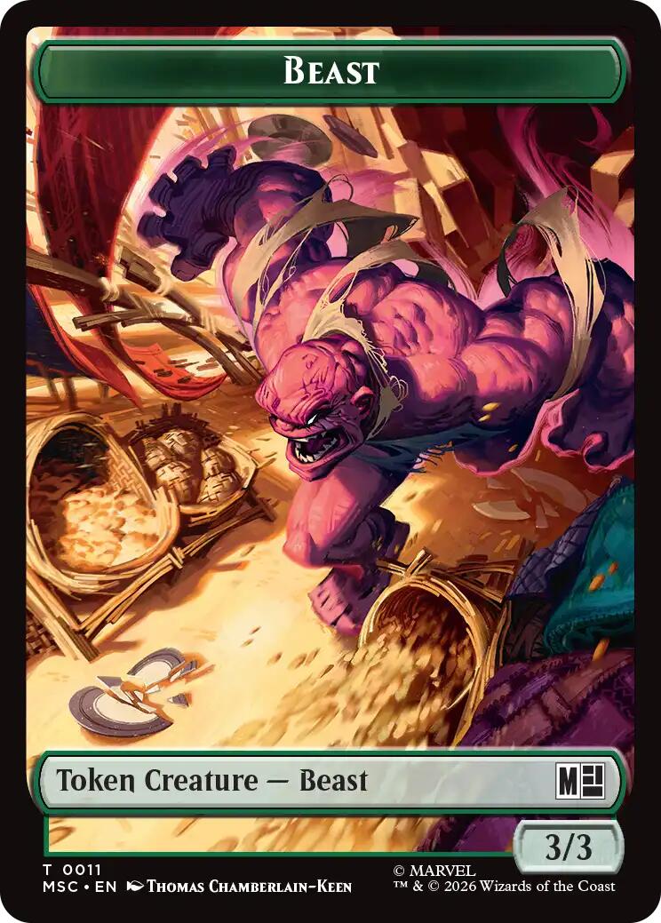 Beast // Vibranium Double-Sided Token [Marvel Super Heroes Commander Tokens] | Clutch Gaming