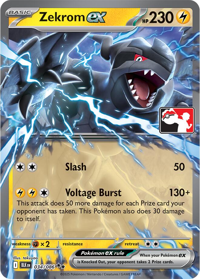 Zekrom ex (034/086) (Right Stamp) [Prize Pack Series Nine] | Clutch Gaming