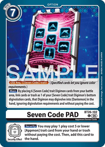 Seven Code PAD [BT26-102] [Timeless Bonds] | Clutch Gaming