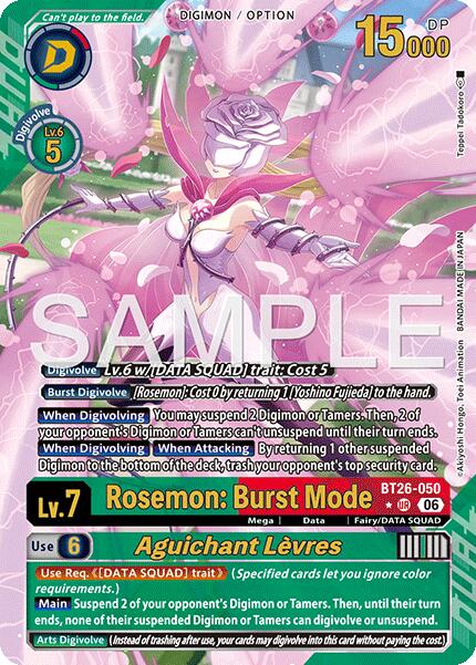 Rosemon: Burst Mode // Aguichant Levres [BT26-050] (Alternate Art) [Timeless Bonds] | Clutch Gaming