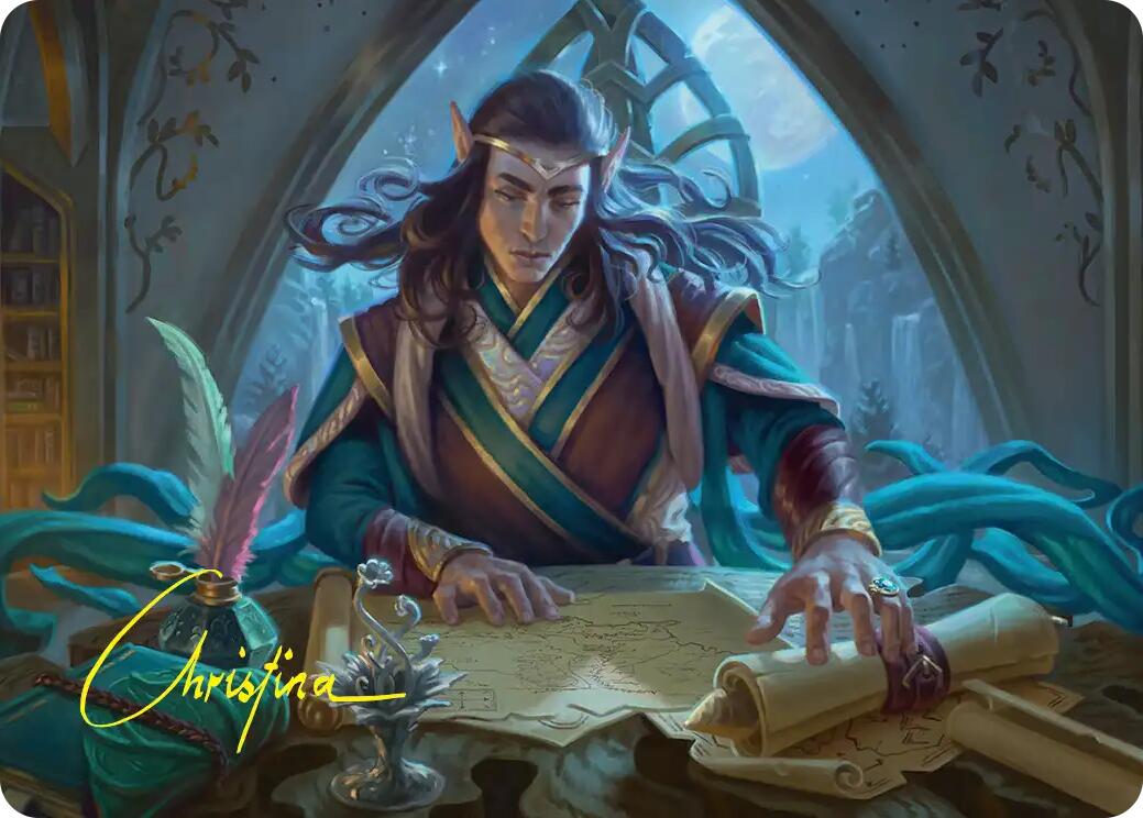 Elrond, Moon-Reader Art Card (Gold-Stamped Signature) [The Hobbit Art Series] | Clutch Gaming