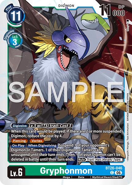 Gryphonmon [BT26-046] [Timeless Bonds] | Clutch Gaming