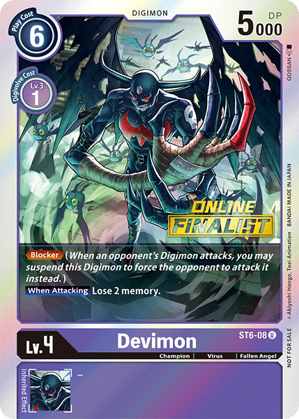 Devimon [ST6-08] (Online Finalist) [Starter Deck: Venomous Violet Promos] | Clutch Gaming