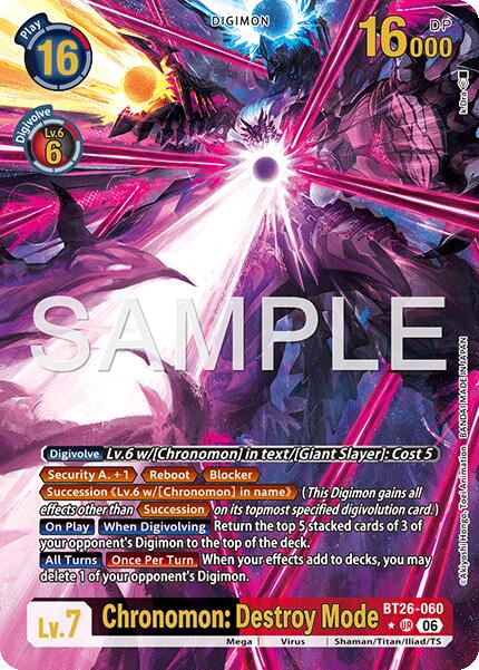 Chronomon: Destroy Mode [BT26-060] (Alternate Art) [Timeless Bonds] | Clutch Gaming