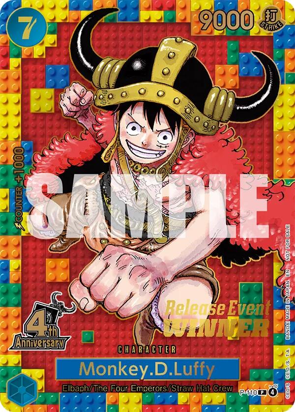Monkey.D.Luffy (4th Anniversary) (Winner) [One Piece Promotion Cards] | Clutch Gaming