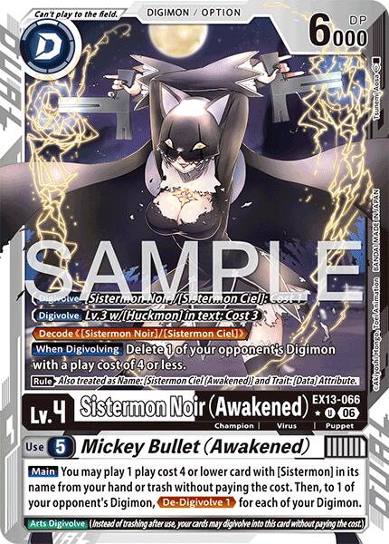 Sistermon Noir [EX13-066] (Awakened) // Mickey Bullet (Awakened) (Limited Foil) [Chivalrous XIII] | Clutch Gaming