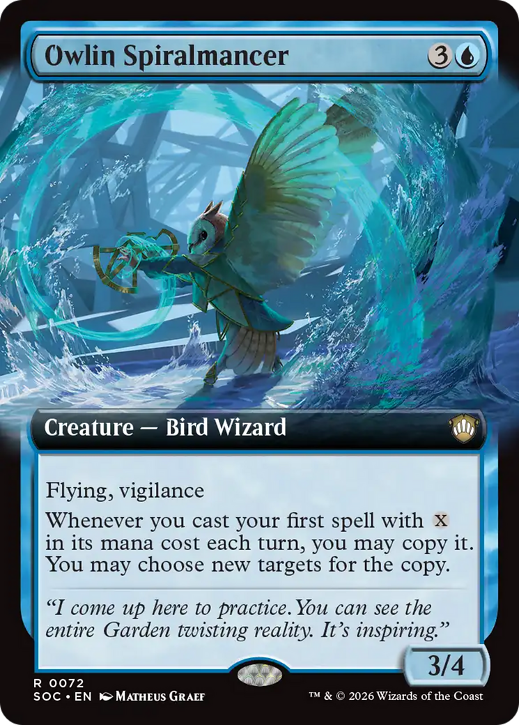 Owlin Spiralmancer (Extended Art) [Secrets of Strixhaven Commander] | Clutch Gaming
