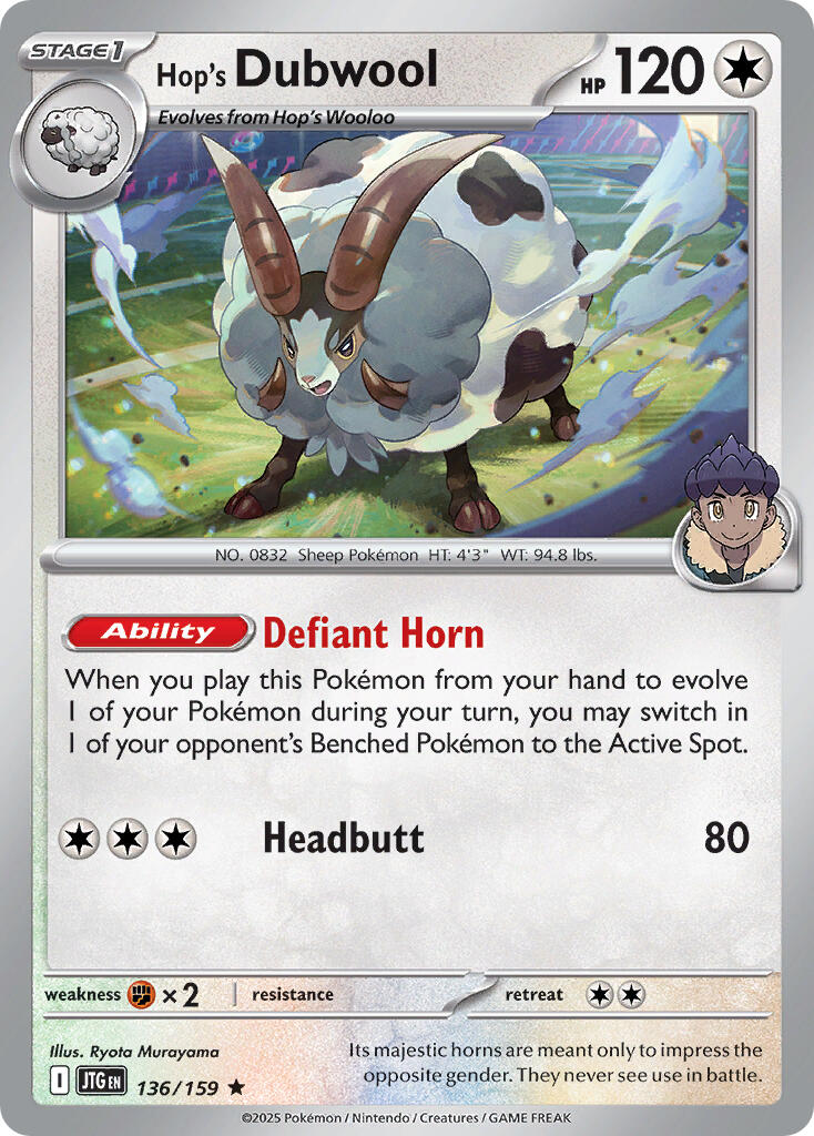 Hop's Dubwool (136/159) (Deck Exclusive) [Scarlet & Violet: Journey Together] | Clutch Gaming