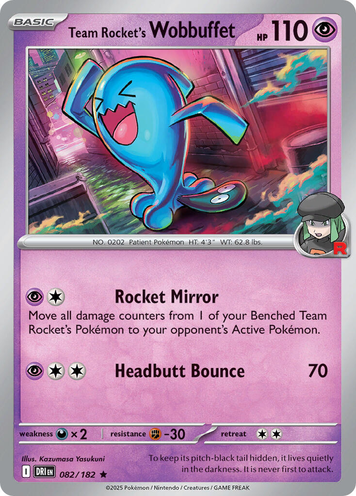 Team Rocket's Wobbuffet (082/182) (Deck Exclusive) [Scarlet & Violet: Destined Rivals] | Clutch Gaming