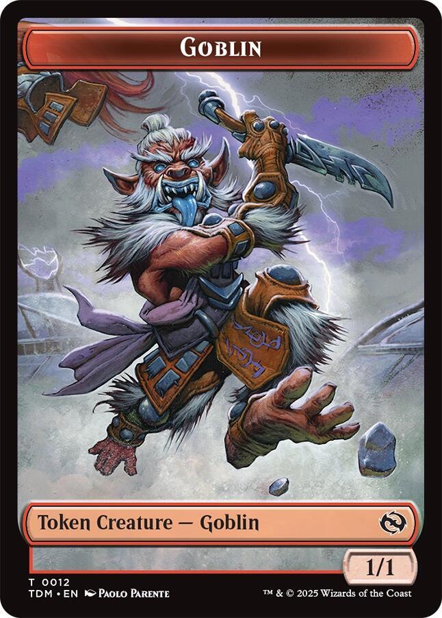 Dog // Goblin Double-Sided Token [Tarkir: Dragonstorm Commander Tokens] | Clutch Gaming
