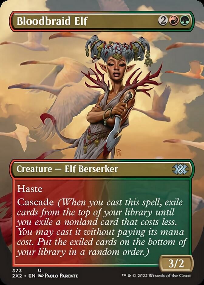 Bloodbraid Elf (Borderless Alternate Art) [Double Masters 2022] | Clutch Gaming