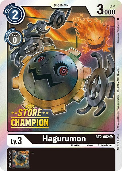 Hagurumon [BT2-052] (Store Champion) [Release Special Booster Promos] | Clutch Gaming