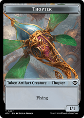 Thopter // Manifest Double-Sided Token [Outlaws of Thunder Junction Commander Tokens] | Clutch Gaming