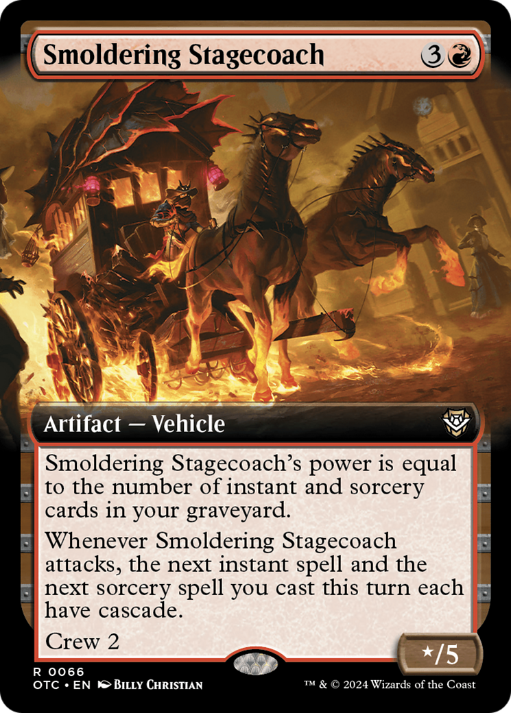 Smoldering Stagecoach (Extended Art) [Outlaws of Thunder Junction Commander] | Clutch Gaming