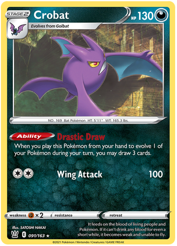 Crobat (091/163) (Theme Deck Exclusive) [Sword & Shield: Battle Styles] | Clutch Gaming