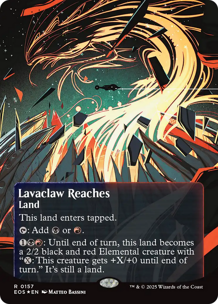 Lavaclaw Reaches (0157) (Borderless) (Galaxy Foil) [Edge of Eternities: Stellar Sights] | Clutch Gaming