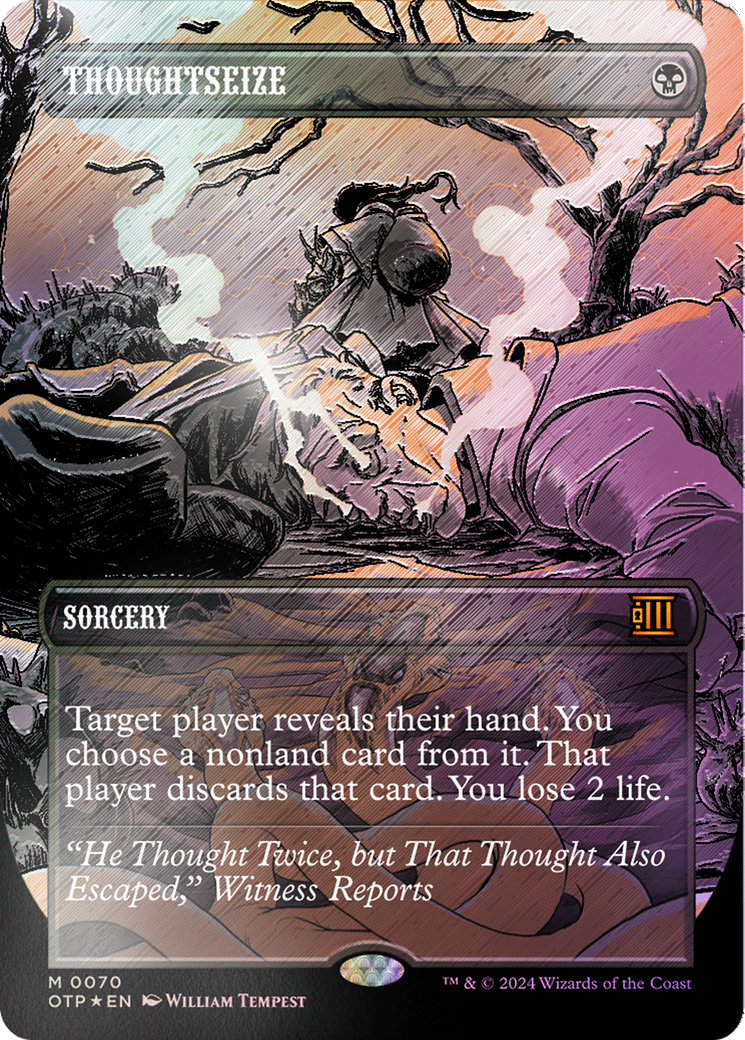 Thoughtseize (Textured Foil) [Outlaws of Thunder Junction: Breaking News] | Clutch Gaming