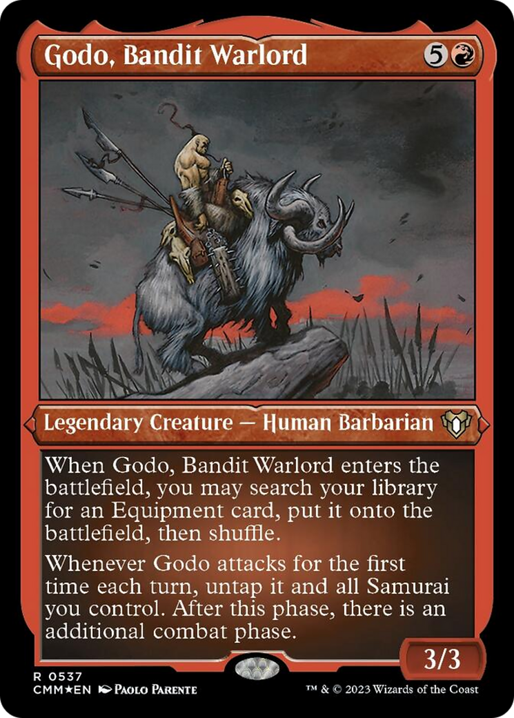 Godo, Bandit Warlord (Foil Etched) [Commander Masters] | Clutch Gaming