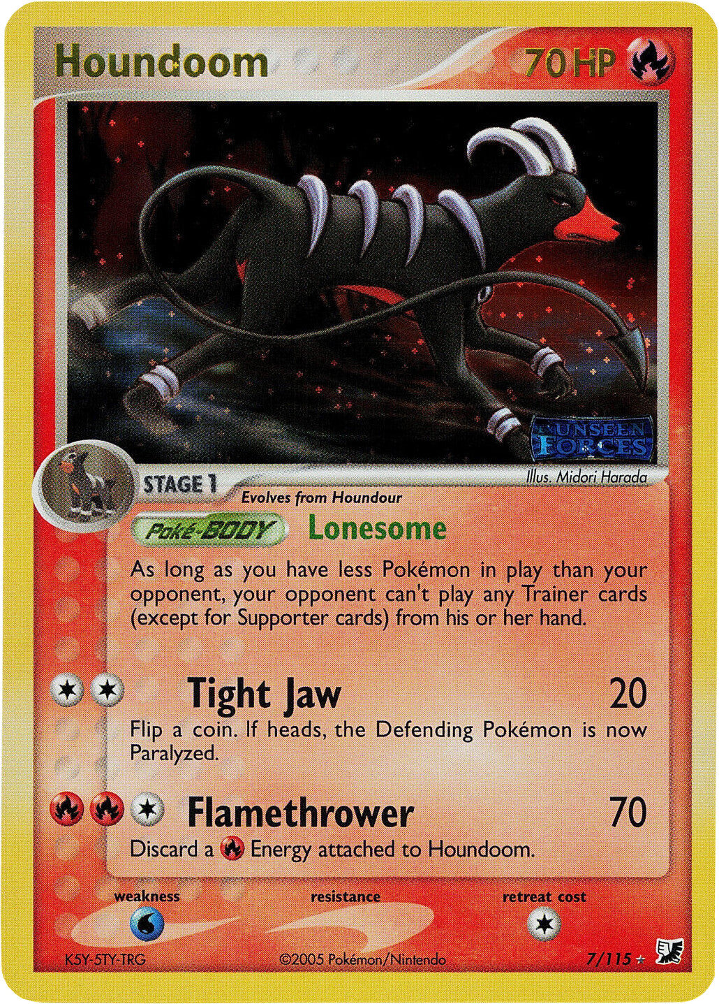 Houndoom (7/115) (Stamped) [EX: Unseen Forces] | Clutch Gaming