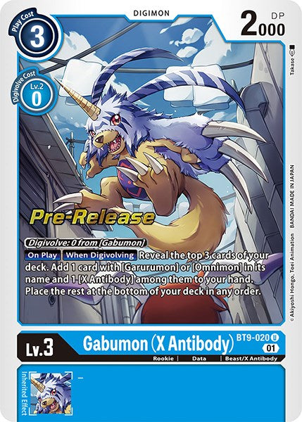 Gabumon (X Antibody) [BT9-020] [X Record Pre-Release Promos] | Clutch Gaming