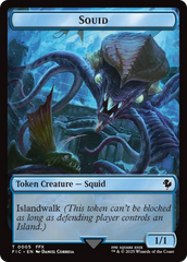 Spirit // Squid Double-Sided Token (Surge Foil) [FINAL FANTASY Commander Tokens] | Clutch Gaming