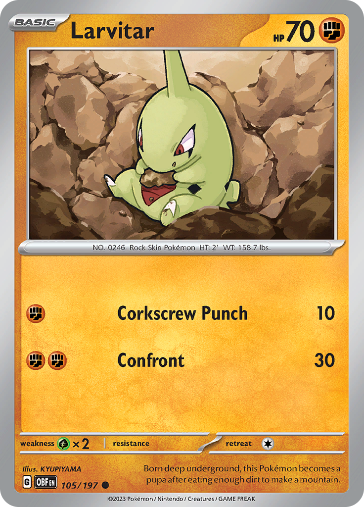 Larvitar (105/197) [Scarlet & Violet: Obsidian Flames] | Clutch Gaming