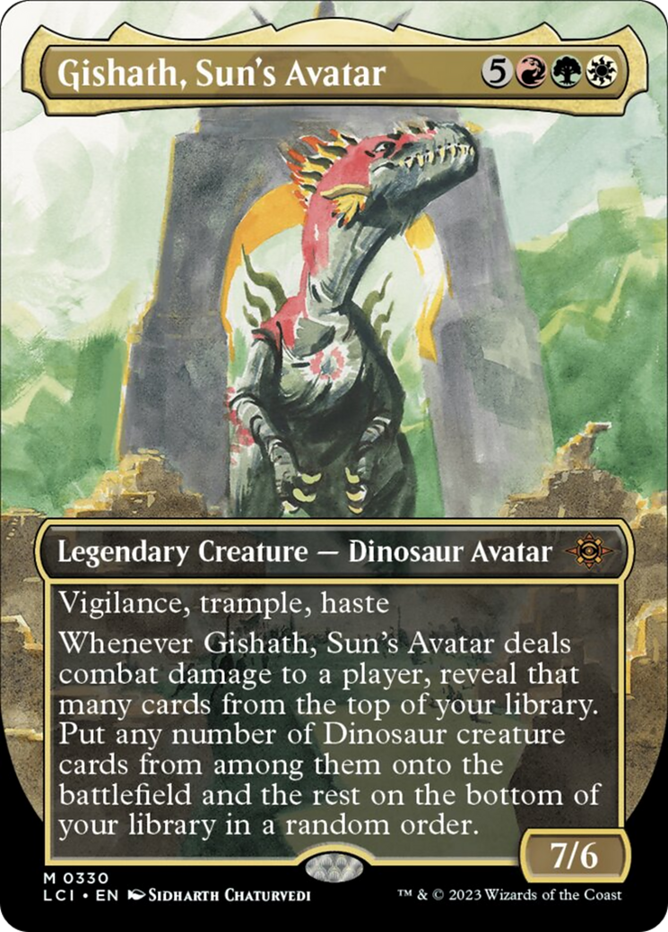 Gishath, Sun's Avatar (Borderless) [The Lost Caverns of Ixalan] | Clutch Gaming