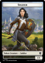 Human // Soldier Double-Sided Token [Bloomburrow Commander Tokens] | Clutch Gaming