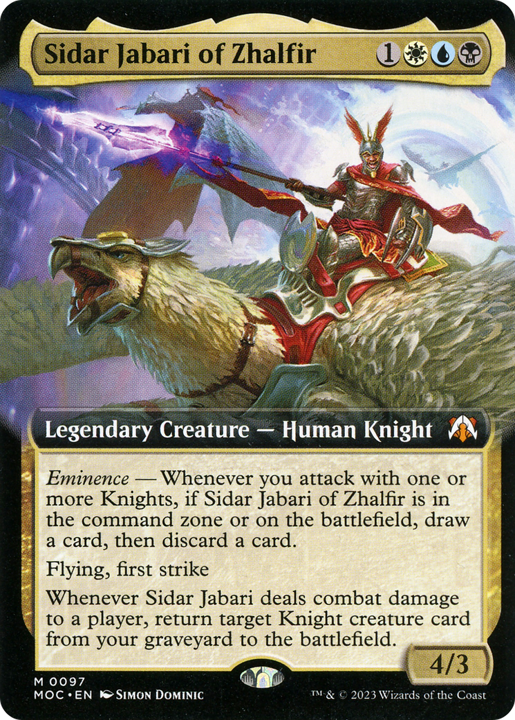 Sidar Jabari of Zhalfir (Extended Art) [March of the Machine Commander] | Clutch Gaming