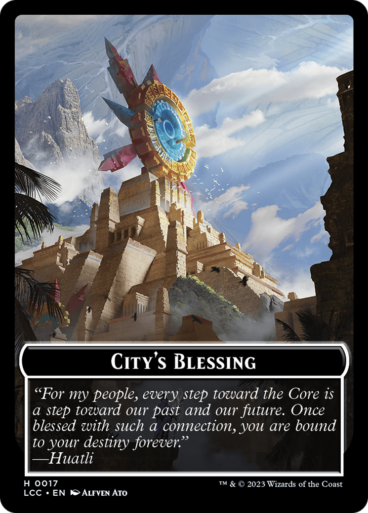 City's Blessing // Dinosaur Double-Sided Token [The Lost Caverns of Ixalan Commander Tokens] | Clutch Gaming