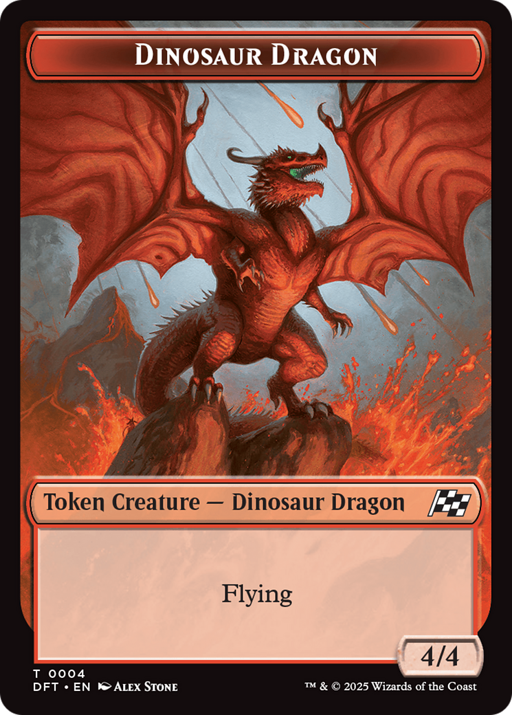 Dinosaur Dragon // Treasure Double-Sided Token [Aetherdrift Tokens] | Clutch Gaming