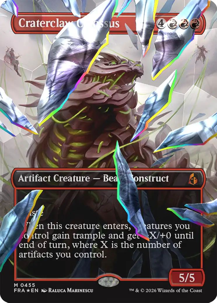 Craterclaw Colossus (Borderless) (Facet Foil) [Reality Fracture] | Clutch Gaming