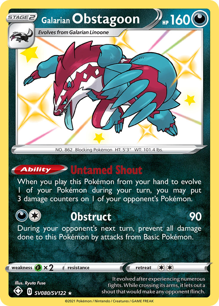Galarian Obstagoon (SV080/SV122) [Sword & Shield: Shining Fates] | Clutch Gaming