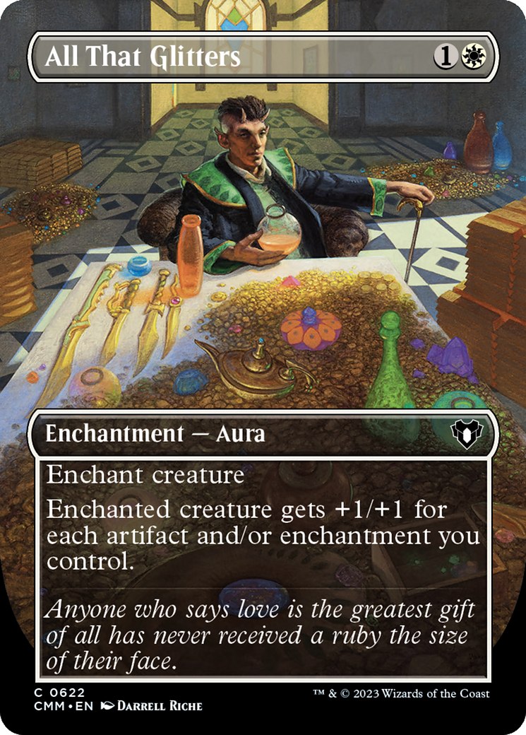 All That Glitters (Borderless Alternate Art) [Commander Masters] | Clutch Gaming