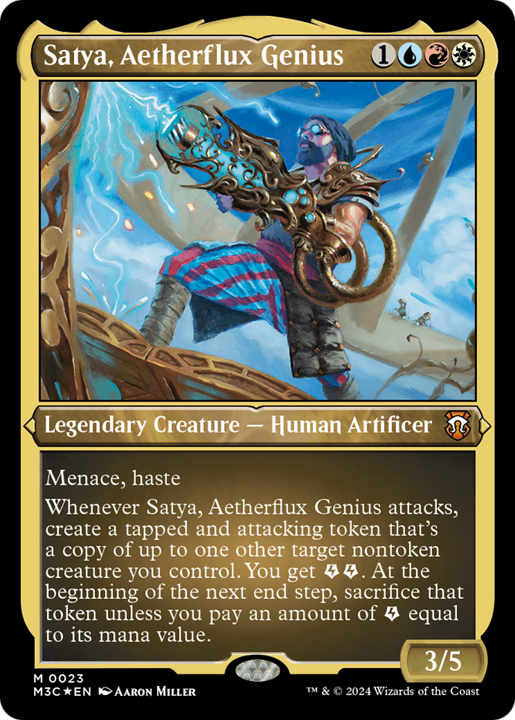 Satya, Aetherflux Genius (Foil Etched) [Modern Horizons 3 Commander] | Clutch Gaming