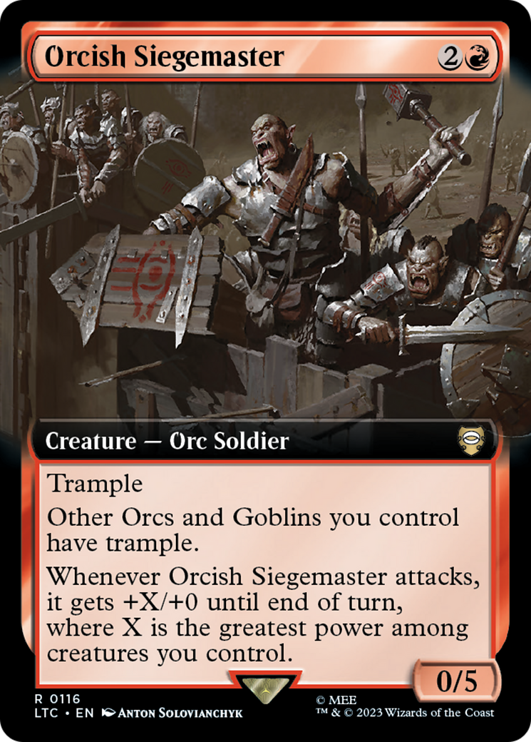 Orcish Siegemaster (Extended Art) [The Lord of the Rings: Tales of Middle-Earth Commander] | Clutch Gaming