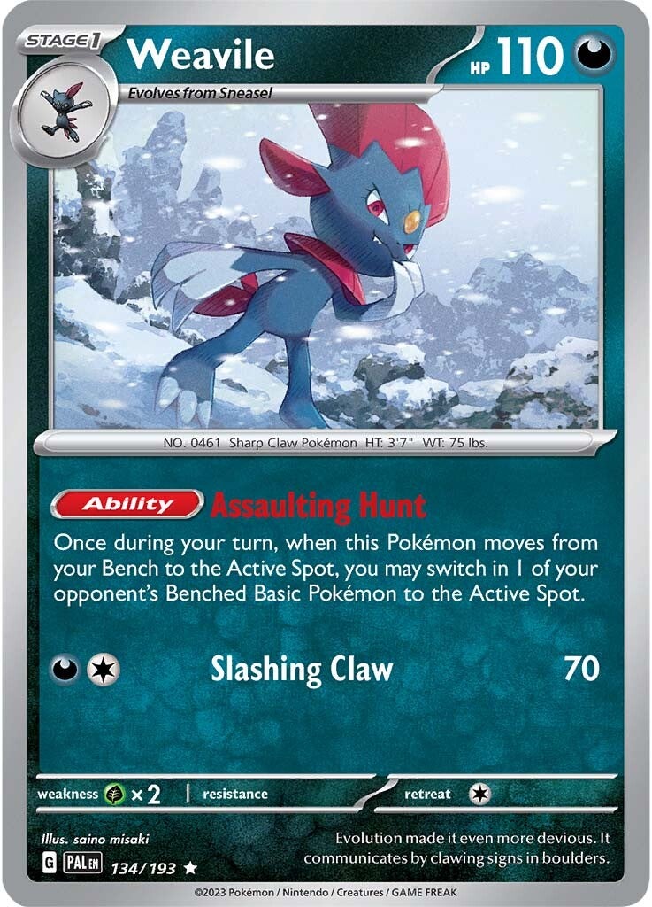 Weavile (134/193) [Scarlet & Violet: Paldea Evolved] | Clutch Gaming