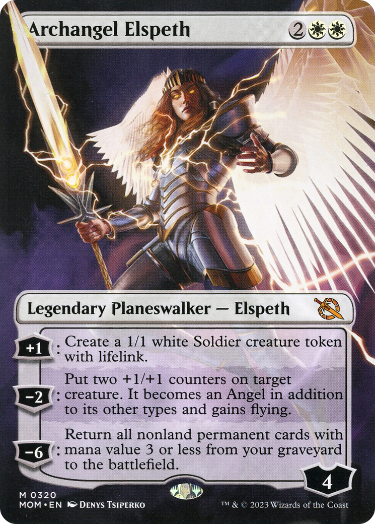 Archangel Elspeth (Borderless Alternate Art) [March of the Machine] | Clutch Gaming