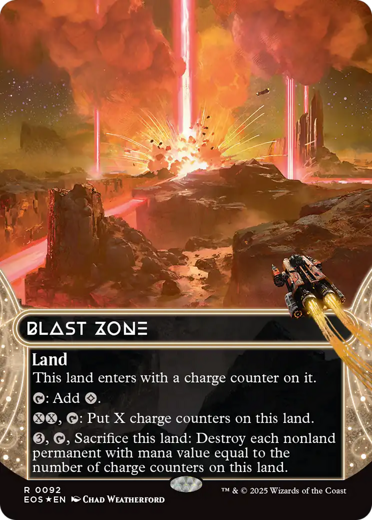 Blast Zone (0092) (Borderless) (Galaxy Foil) [Edge of Eternities: Stellar Sights] | Clutch Gaming